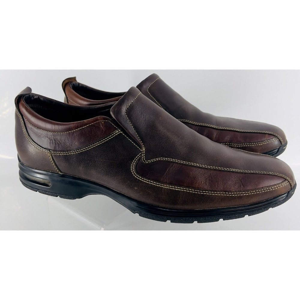 Cole Haan Everett Air Loafer Shoes Leather Two Tone Brown Stitched Toe 15M